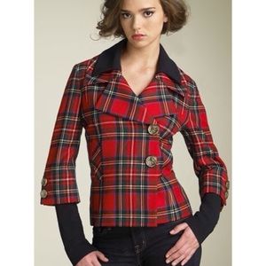 Sara Berman Plaid Double Blazer Jacket